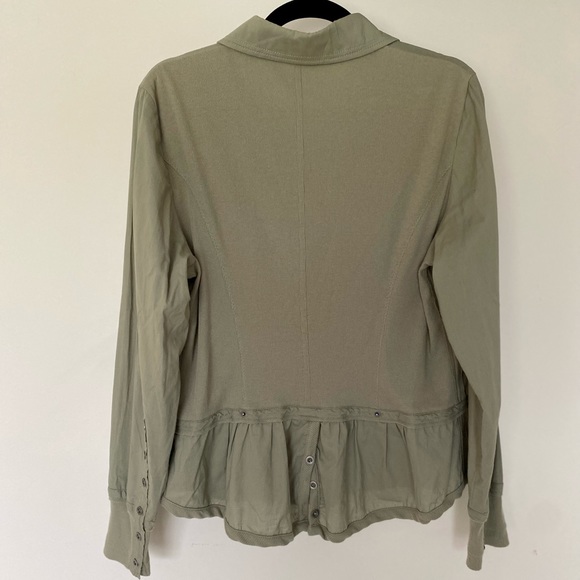 Sandwich from Anthropologie Army Green Ribbed Back Button Up Shirt - Picture 5 of 9